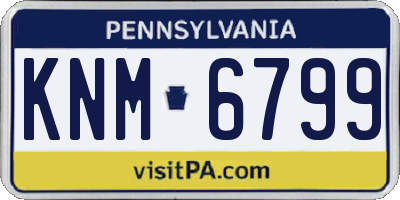 PA license plate KNM6799