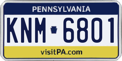 PA license plate KNM6801