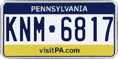 PA license plate KNM6817
