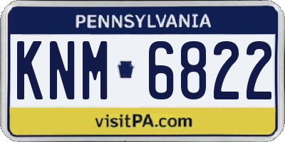 PA license plate KNM6822