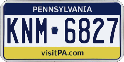 PA license plate KNM6827