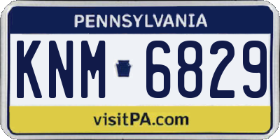 PA license plate KNM6829