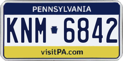 PA license plate KNM6842