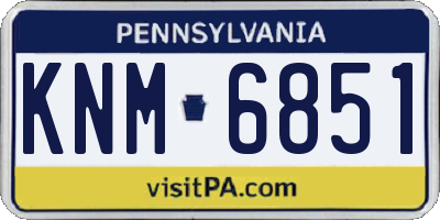 PA license plate KNM6851