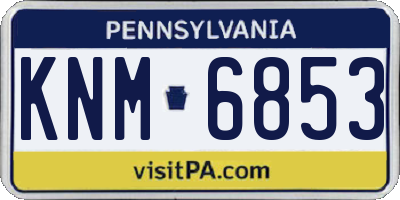 PA license plate KNM6853