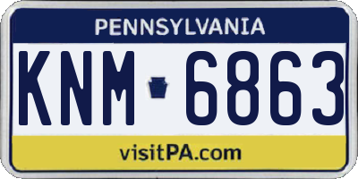 PA license plate KNM6863