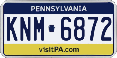 PA license plate KNM6872