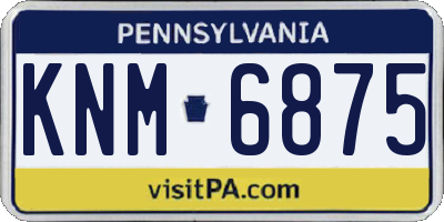 PA license plate KNM6875