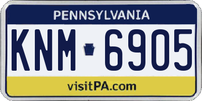 PA license plate KNM6905