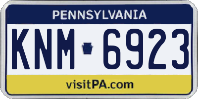 PA license plate KNM6923
