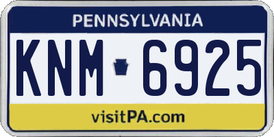 PA license plate KNM6925