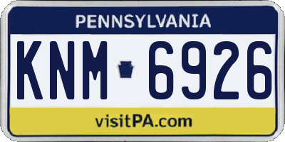 PA license plate KNM6926