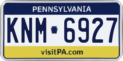 PA license plate KNM6927