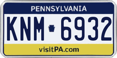 PA license plate KNM6932