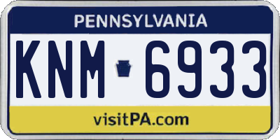 PA license plate KNM6933