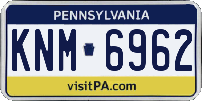 PA license plate KNM6962