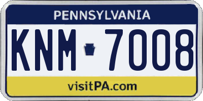 PA license plate KNM7008