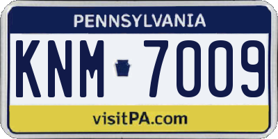 PA license plate KNM7009