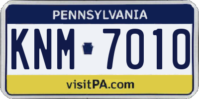 PA license plate KNM7010