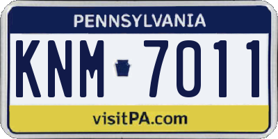 PA license plate KNM7011