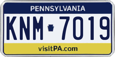 PA license plate KNM7019