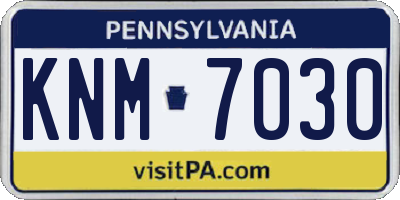 PA license plate KNM7030