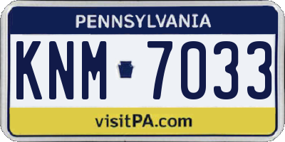 PA license plate KNM7033