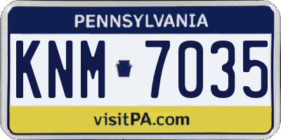 PA license plate KNM7035