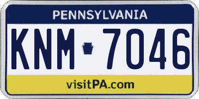 PA license plate KNM7046