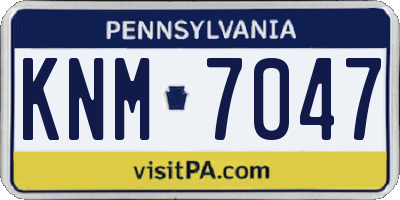 PA license plate KNM7047