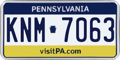 PA license plate KNM7063