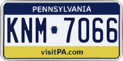 PA license plate KNM7066