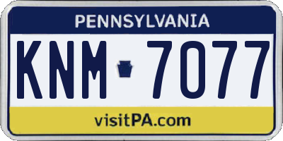 PA license plate KNM7077