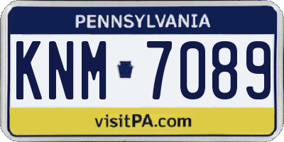 PA license plate KNM7089