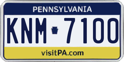 PA license plate KNM7100