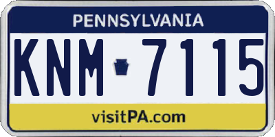 PA license plate KNM7115