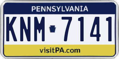 PA license plate KNM7141