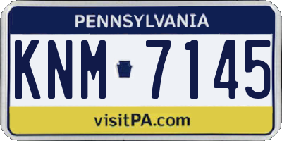 PA license plate KNM7145