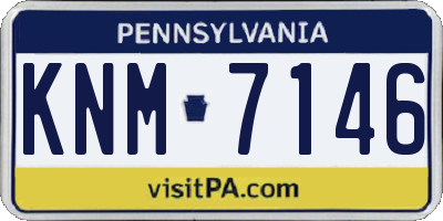 PA license plate KNM7146