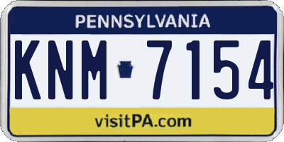 PA license plate KNM7154
