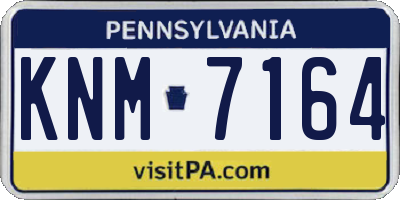 PA license plate KNM7164