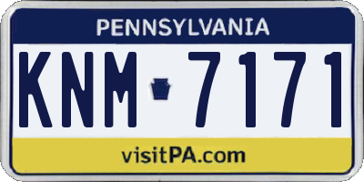 PA license plate KNM7171