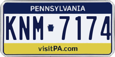 PA license plate KNM7174