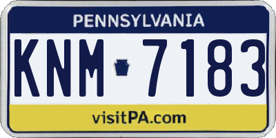 PA license plate KNM7183