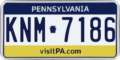 PA license plate KNM7186
