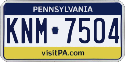 PA license plate KNM7504
