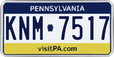 PA license plate KNM7517