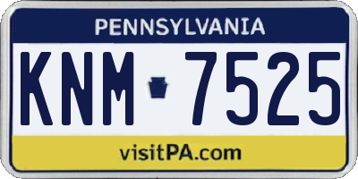 PA license plate KNM7525