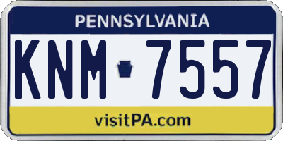 PA license plate KNM7557