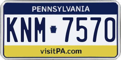 PA license plate KNM7570